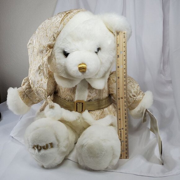 2001 Keepsake Memories Bear White with Gold Outfit Limited Edition 18" Tall NOS - Picture 8 of 11